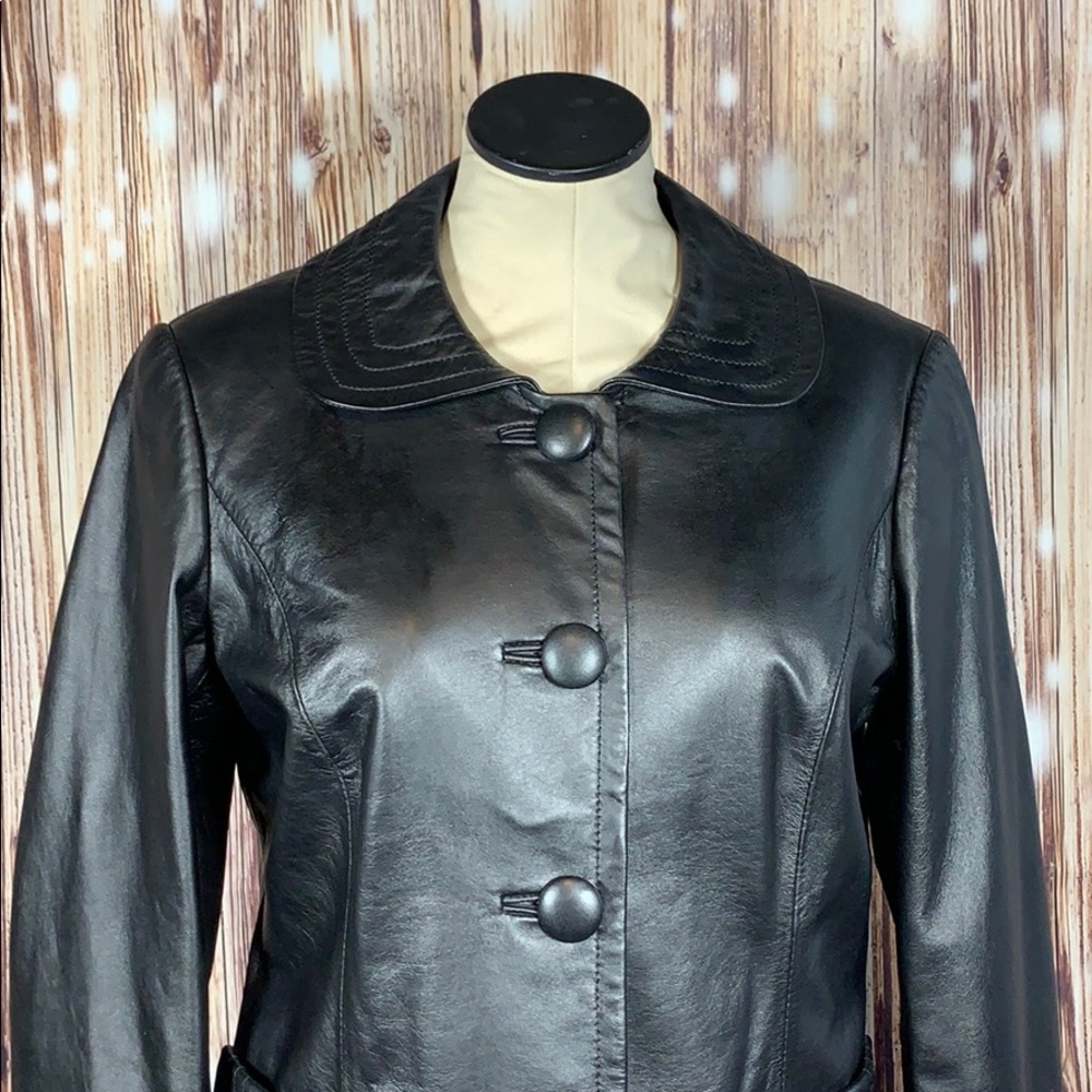 Pendleton Black Leather Button Jacket - image 2